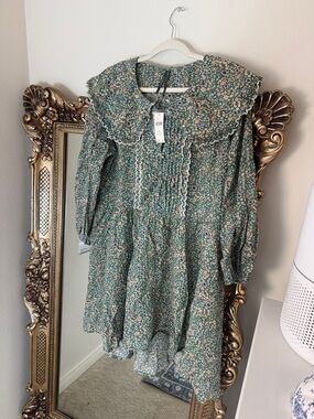 Anthropologie lace collar floral print dress
